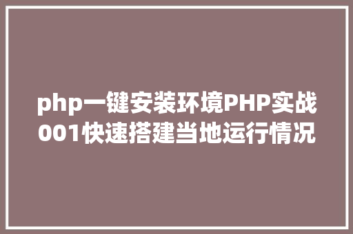 php一键安装环境PHP实战001快速搭建当地运行情况绿色免安装 React