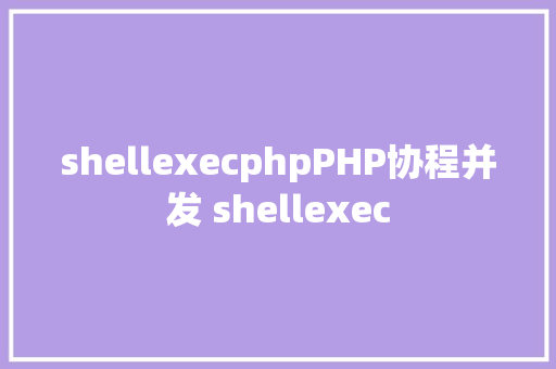 shellexecphpPHP协程并发 shellexec