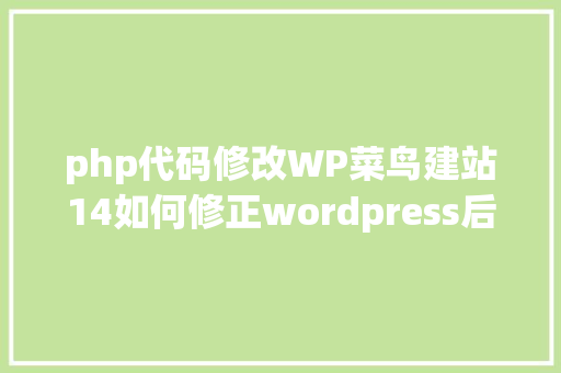 php代码修改WP菜鸟建站14如何修正wordpress后台的文章编纂器到旧版本