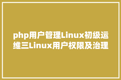 php用户管理Linux初级运维三Linux用户权限及治理 PHP