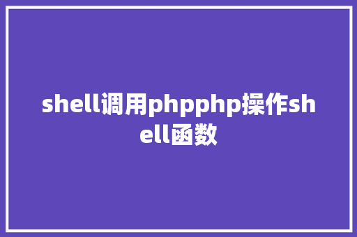 shell调用phpphp操作shell函数 React