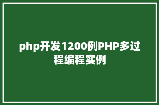 php开发1200例PHP多过程编程实例 React