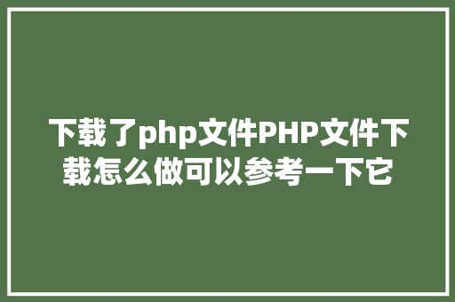 下载了php文件PHP文件下载怎么做可以参考一下它 Python