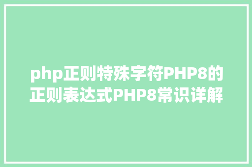 php正则特殊字符PHP8的正则表达式PHP8常识详解 GraphQL