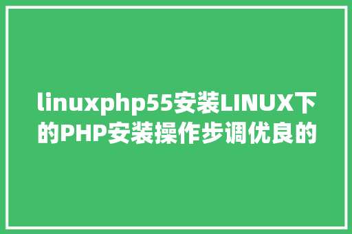 linuxphp55安装LINUX下的PHP安装操作步调优良的phper必控制