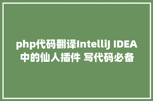 php代码翻译IntelliJ IDEA中的仙人插件 写代码必备 CSS