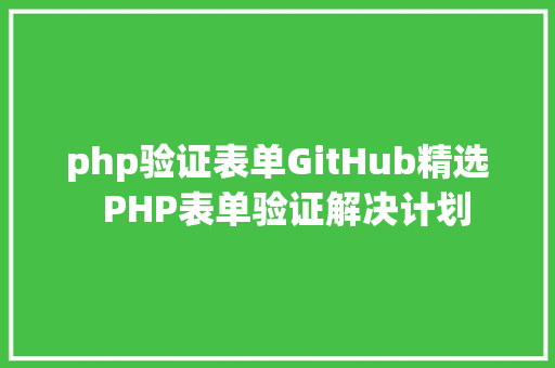 php验证表单GitHub精选  PHP表单验证解决计划 Java