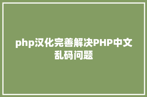 php汉化完善解决PHP中文乱码问题 Vue.js