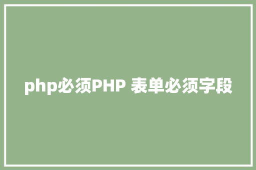 php必须PHP 表单必须字段 Java