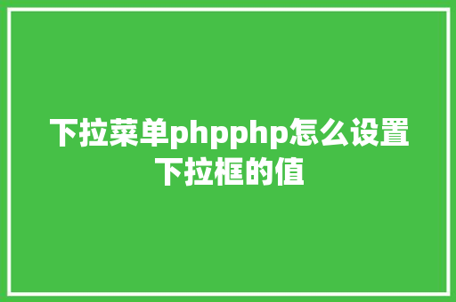 下拉菜单phpphp怎么设置下拉框的值 Webpack