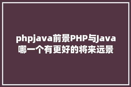 phpjava前景PHP与Java哪一个有更好的将来远景 HTML