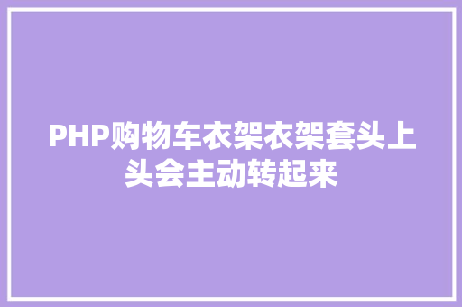 PHP购物车衣架衣架套头上头会主动转起来