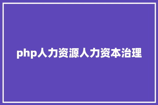 php人力资源人力资本治理