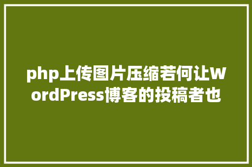 php上传图片压缩若何让WordPress博客的投稿者也可以上传图片的办法 PHP