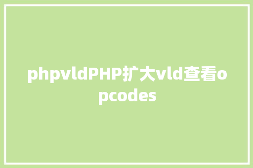 phpvldPHP扩大vld查看opcodes SQL