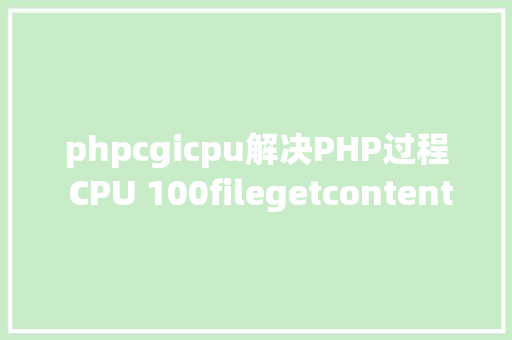 phpcgicpu解决PHP过程 CPU 100filegetcontents惹的祸