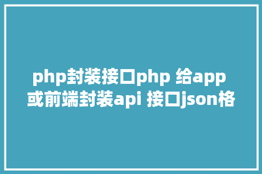 php封装接口php 给app 或前端封装api 接口json格局 NoSQL