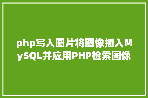 php写入图片将图像插入MySQL并应用PHP检索图像