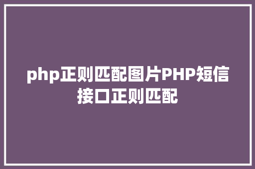 php正则匹配图片PHP短信接口正则匹配 GraphQL