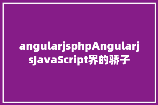 angularjsphpAngularjsJavaScript界的骄子