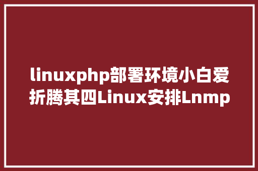 linuxphp部署环境小白爱折腾其四Linux安排LnmpPHPMyadmin情况 Angular