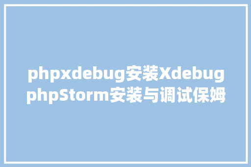 phpxdebug安装XdebugphpStorm安装与调试保姆级教程通俗易懂2021