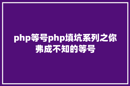 php等号php填坑系列之你弗成不知的等号 CSS