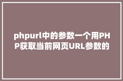 phpurl中的参数一个用PHP获取当前网页URL参数的实例 Docker