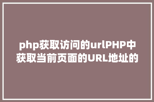 php获取访问的urlPHP中获取当前页面的URL地址的办法 NoSQL