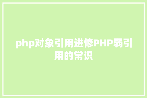 php对象引用进修PHP弱引用的常识 Vue.js