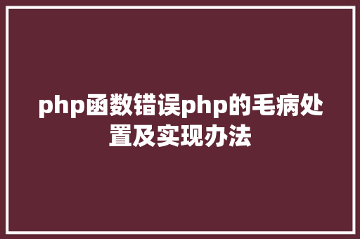 php函数错误php的毛病处置及实现办法 Vue.js