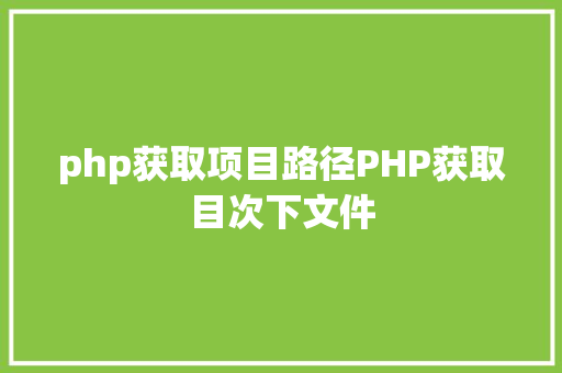 php获取项目路径PHP获取目次下文件 Webpack