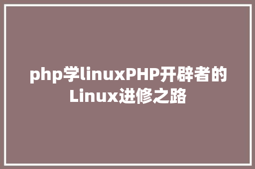 php学linuxPHP开辟者的Linux进修之路