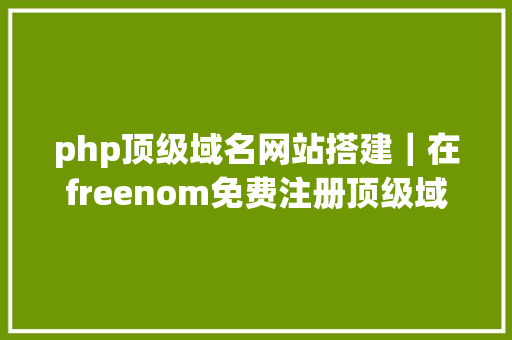 php顶级域名网站搭建｜在freenom免费注册顶级域名 Webpack