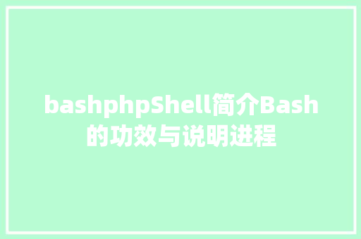 bashphpShell简介Bash的功效与说明进程 Docker