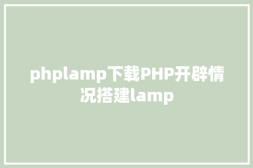 phplamp下载PHP开辟情况搭建lamp Webpack