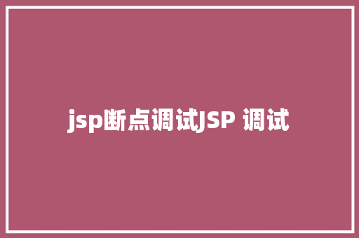 jsp断点调试JSP 调试 Vue.js