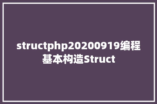 structphp20200919编程基本构造Struct Ruby