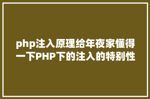 php注入原理给年夜家懂得一下PHP下的注入的特别性和道理 Node.js