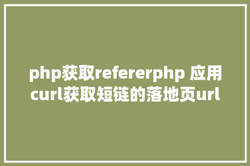 php获取refererphp 应用curl获取短链的落地页url SQL