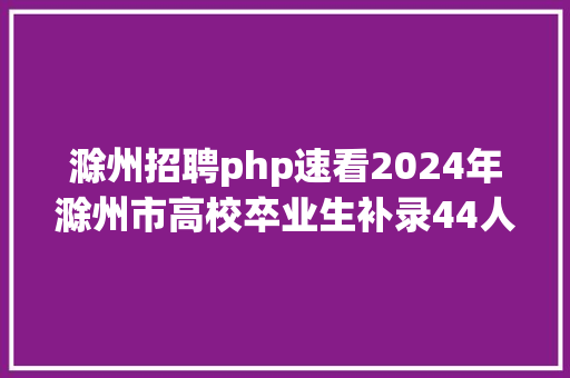 滁州招聘php速看2024年滁州市高校卒业生补录44人通知布告