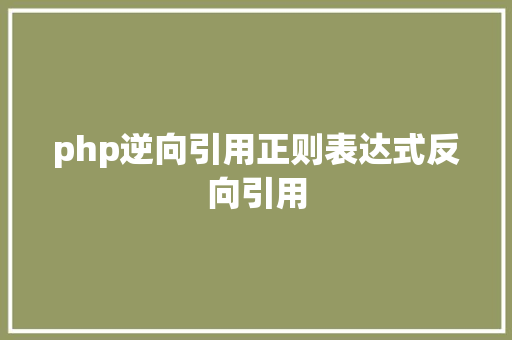 php逆向引用正则表达式反向引用