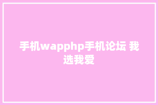 手机wapphp手机论坛 我选我爱 Node.js