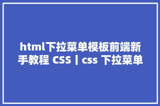 html下拉菜单模板前端新手教程 CSS丨css 下拉菜单教程