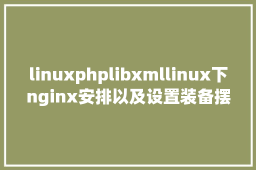 linuxphplibxmllinux下nginx安排以及设置装备摆设详解 Angular