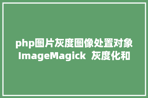 php图片灰度图像处置对象ImageMagick  灰度化和二值化