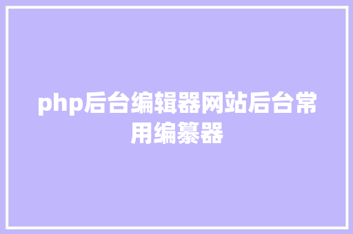 php后台编辑器网站后台常用编纂器 CSS