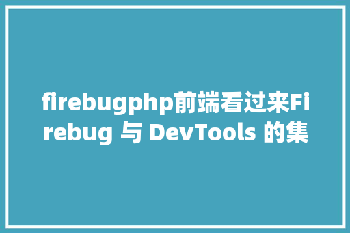 firebugphp前端看过来Firebug 与 DevTools 的集成 Vue.js