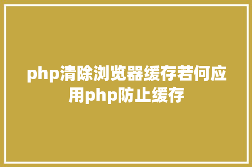 php清除浏览器缓存若何应用php防止缓存