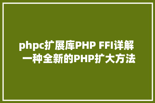 phpc扩展库PHP FFI详解  一种全新的PHP扩大方法 CSS